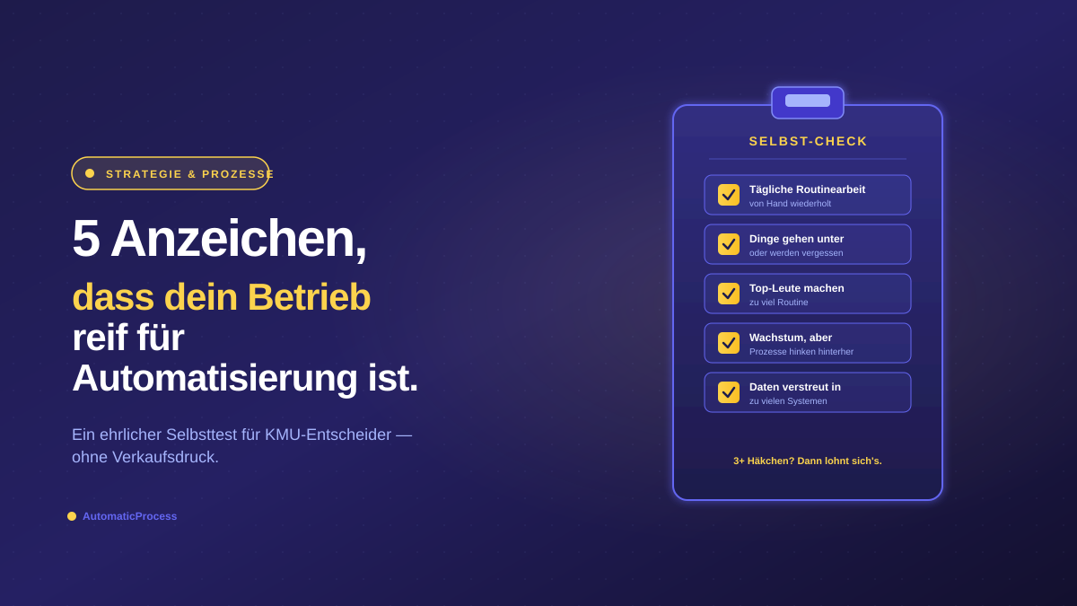 5 Anzeichen, dass dein Betrieb reif für Automatisierung ist